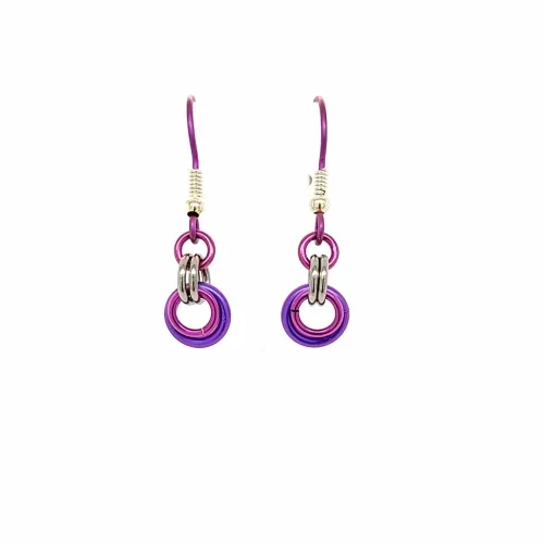 Double Beam Pink Drop Earrings